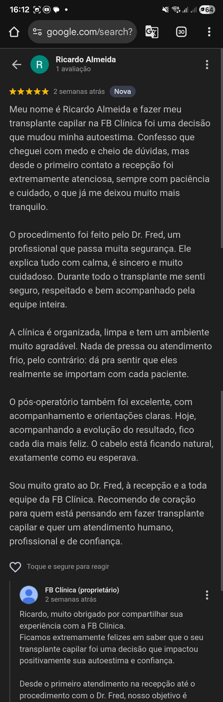 transplante capilar em Cabo Frio